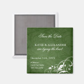 Aimant Emerald Green Enregistrer le Mariage de date (Recto/Verso)