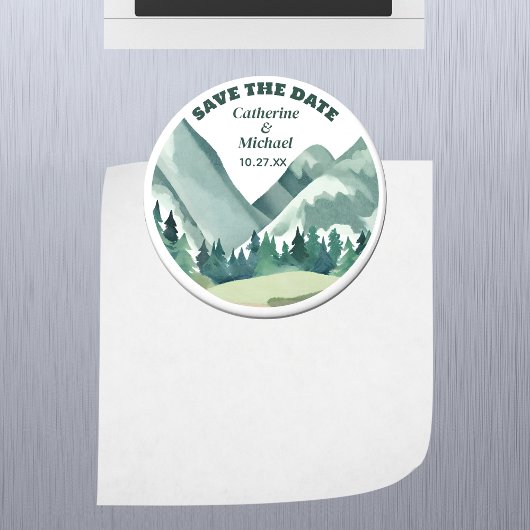 Aimant Emerald Greenery Mountain Pine Rustic Mariage