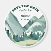 Aimant Emerald Greenery Mountain Pine Rustic Mariage (Devant)