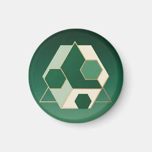 Aimant Émeraude Hexagone Géométrique Luxe