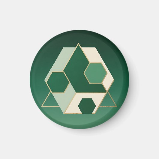 Aimant Émeraude Hexagone Géométrique Luxe (Devant)
