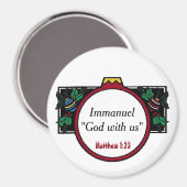 Aimant Emmanuel Dieu avec nous Noël Personnaliser Il (Recto/Verso)