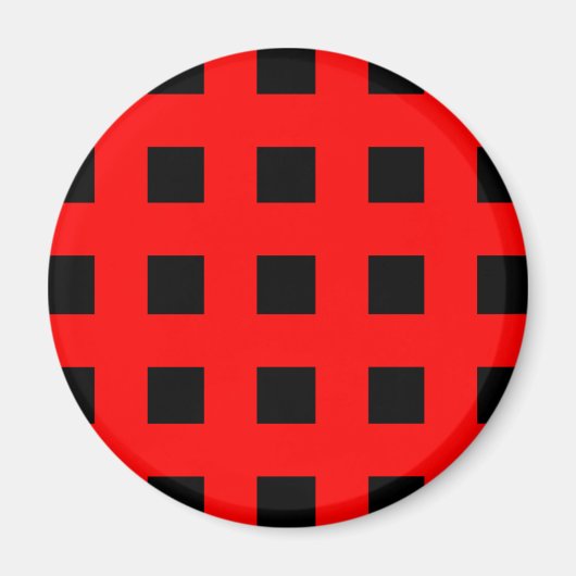 Aimant Emo Stripes Red & Black - Alternative Grunge Rock (Devant)