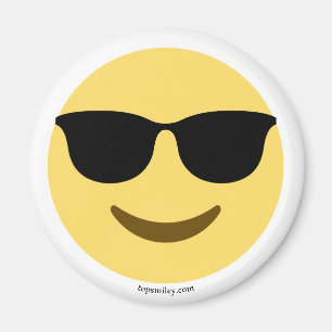 Aimant Emoji avec lunettes de soleil