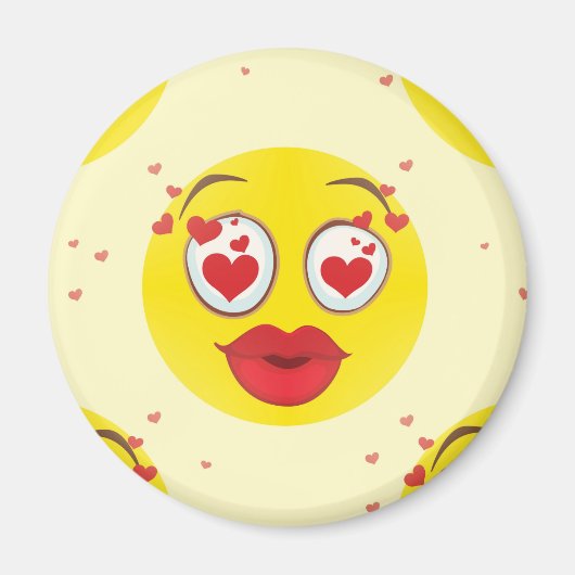 Aimant Emoji baiser de la Saint-Valentin (Devant)