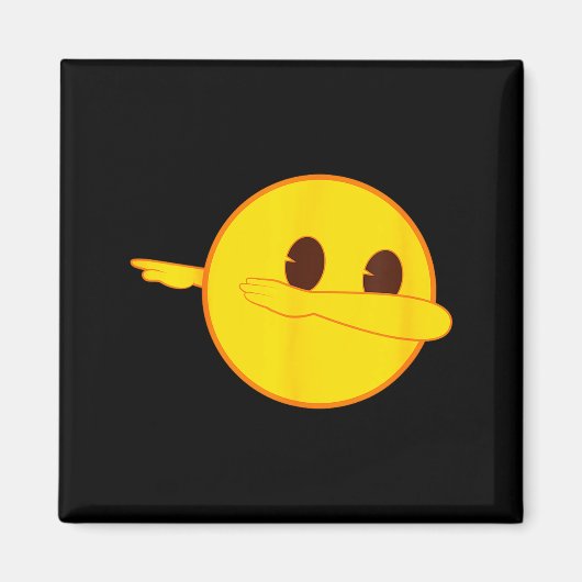 Aimant Emoji Dab Dabbing Yellow Smile Face (Devant)