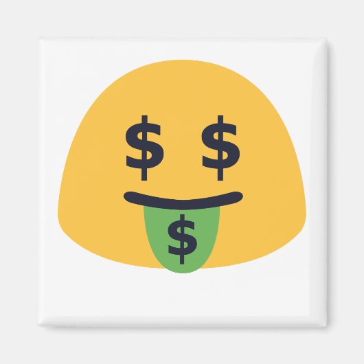 Aimant Emoji de la bouche d'argent (Devant)