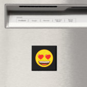 Aimant Emoji Heart Eyes Yellow Smile Face (In Situ (Lave-vaisselle))