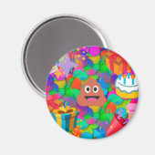 Aimant emoji joyeux pod'anniversaire (Recto/Verso)