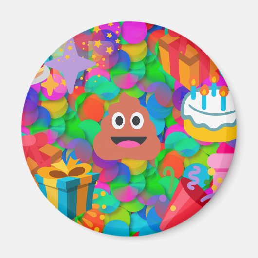 Aimant emoji joyeux pod'anniversaire (Devant)