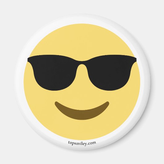 Aimant Emoji mit Sonnenbrille cool (Devant)