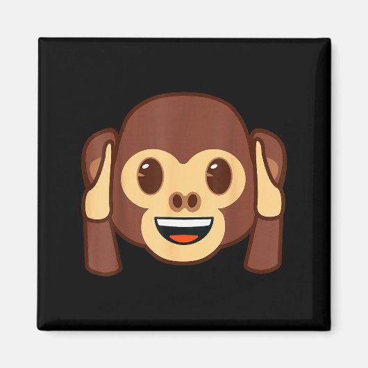 Aimant Emoji Monkey Holding Ears Yellow Smile Face (Devant)