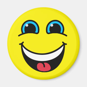 Aimant Emoji riant font face au jaune