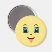 Aimant Emoji visage heureux mignon (Recto/Verso)