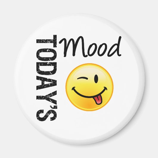 Aimant Emoticon de l'humeur d'aujourd'hui jouant (Devant)
