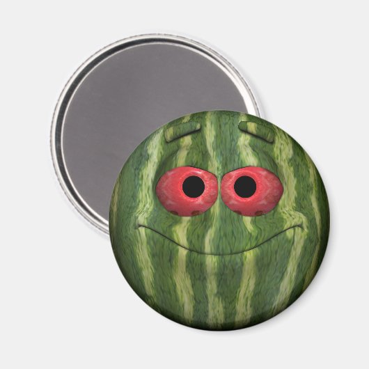 Aimant Emoticon de pastèque amusant (Recto/Verso)