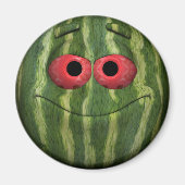 Aimant Emoticon de pastèque amusant (Devant)