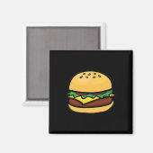 Aimant Emoticône Cheeseburger Hamburger Fromage BBQ  (Recto/Verso)
