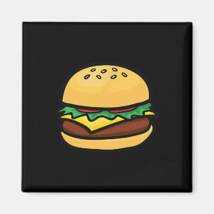 Aimant Emoticône Cheeseburger Hamburger Fromage BBQ 
