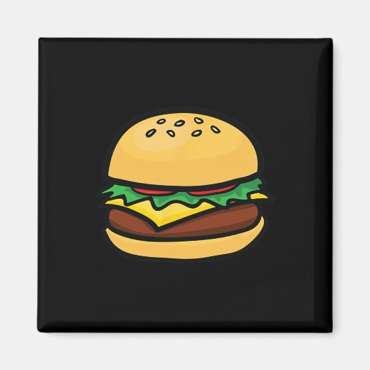 Aimant Emoticône Cheeseburger Hamburger Fromage BBQ  (Devant)