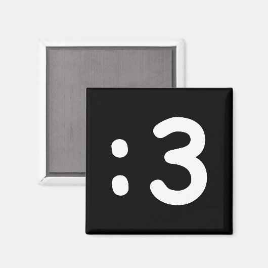 Aimant Émoticône face chat : 3 (Recto/Verso)