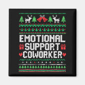 Aimant Emotional Suprt Coworker Funny Ugly Christmas Swea (Devant)