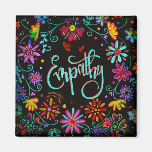 Aimant Empathy Floral tendance UN MOT Inspirivity (Devant)
