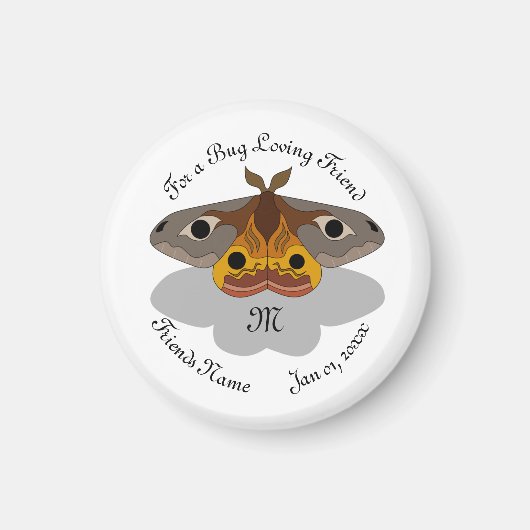 Aimant Empereur, papillon de nuit, monogramme, vol, ailes (Devant)