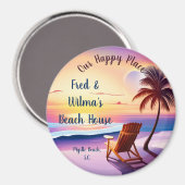 Aimant Emplacement personnalisé Happy Place Personnalisé (Recto/Verso)