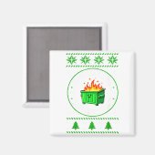 Aimant Employee Dumpster Fire Resnse Team Ugly Christmas  (Recto/Verso)