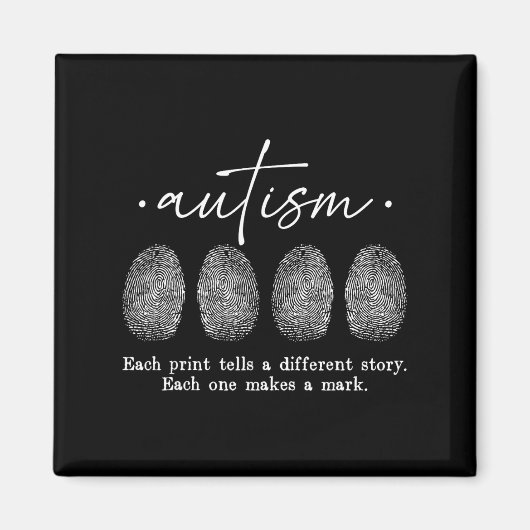 Aimant Empreinte D'Autisme Chaque Impression Dit Un Autre (Devant)