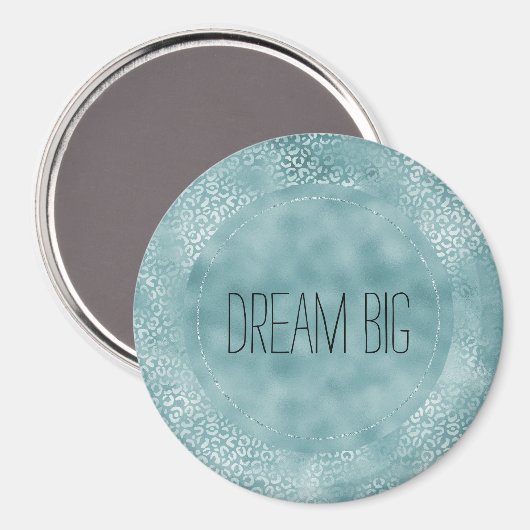Aimant Empreinte de léopard Aqua Blue Glam (Recto/Verso)