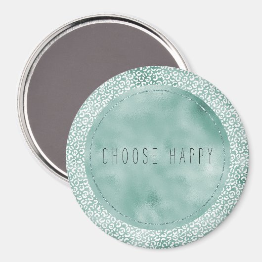 Aimant Empreinte de léopard blanc à la menthe (Recto/Verso)