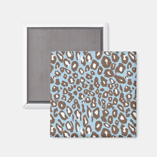Aimant Empreinte de léopard bleu et blanc (Recto/Verso)