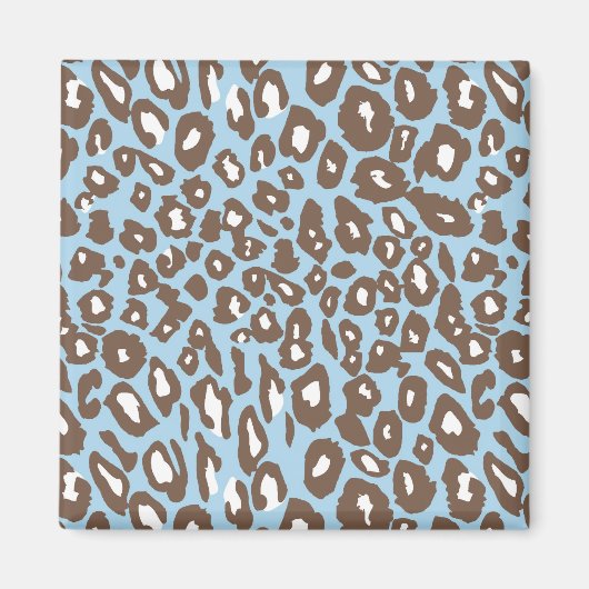 Aimant Empreinte de léopard bleu et blanc (Devant)