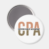 Aimant EMPREINTE DE LÉOPARD comptable agréé CPA (Recto/Verso)