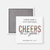 Aimant Empreinte de léopard de fête du 21e anniversaire m (Recto/Verso)