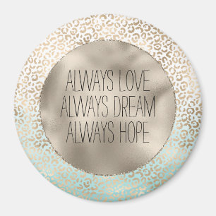 Aimant Empreinte de léopard de l'ombre d'or Girly Mint