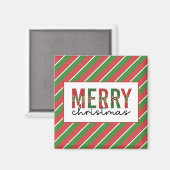 Aimant Empreinte de léopard de Noël moderne Red Green Str (Recto/Verso)