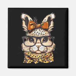 Aimant Empreinte de léopard de Pâques Gles Rabbit Imprime
