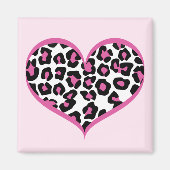 Aimant Empreinte de léopard du coeur sauvage (Devant)