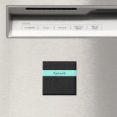 Aimant Empreinte de léopard noir moderne Aqua Stripe avec (In Situ (Lave-vaisselle))