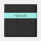 Aimant Empreinte de léopard noir moderne Aqua Stripe avec (Devant)