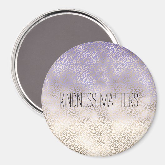 Aimant Empreinte de léopard Ombre or violet fille (Recto/Verso)