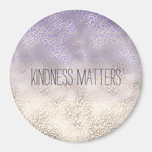 Aimant Empreinte de léopard Ombre or violet fille (Devant)