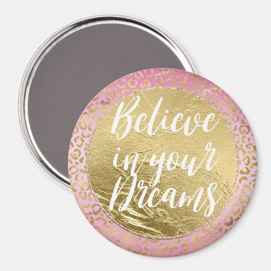 Aimant Empreinte de léopard or rose (Recto/Verso)