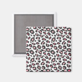 Aimant Empreinte de léopard, papier guépard, rose, girly (Recto/Verso)