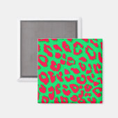 Aimant Empreinte de léopard Red Green (Recto/Verso)