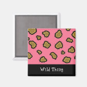 Aimant Empreinte de léopard rose (Recto/Verso)