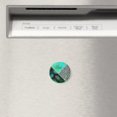 Aimant Empreinte de léopard Tropical Turquoise (In Situ (Lave-vaisselle))
